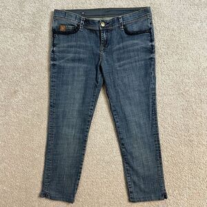 Blue Star Crop Jeans Women's Sz 29 Blue Medium Wash Stretch‎ Low Rise
